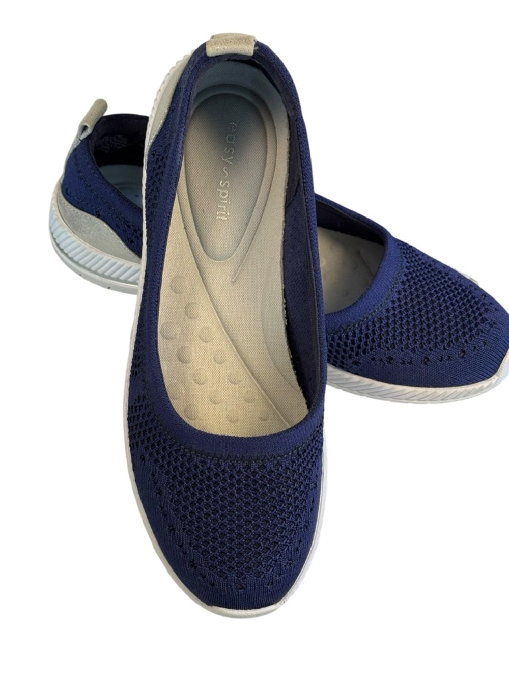 Easy Spirit Glitz Navy Knit Walking Slip On Sneaker Shoes Size  7 - Picture 6 of 11